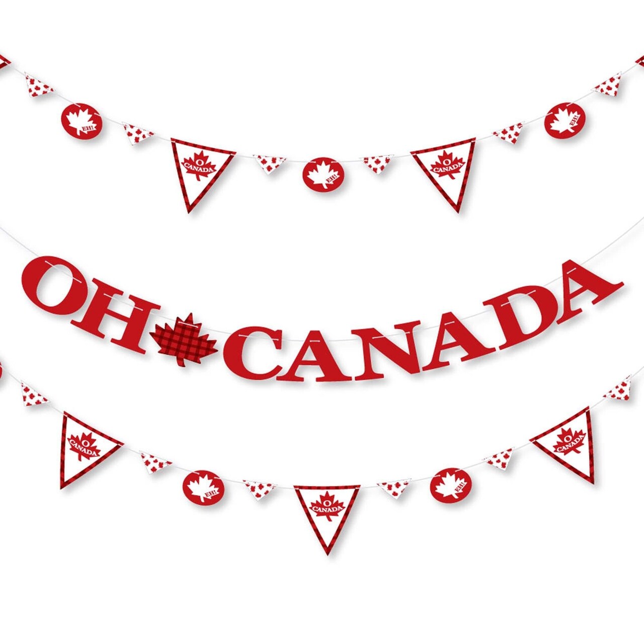 Big Dot of Happiness Canada Day - Canada Party Letter Banner Decoration - 36 Banner Cutouts and Oh Canada Banner Letters